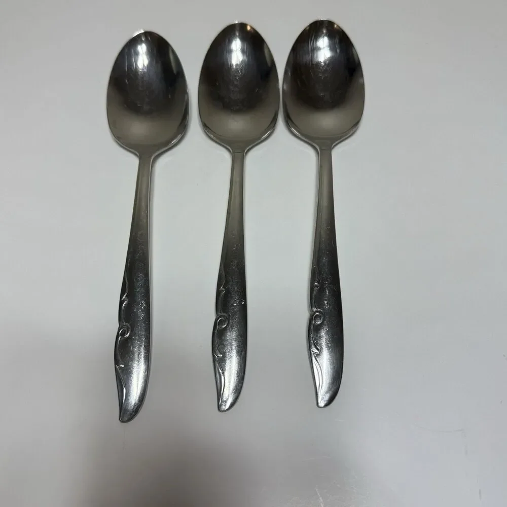 ONEIDA Decorator's Stainless MERMAID Set 3 SERVING SPOONS 8 1/4